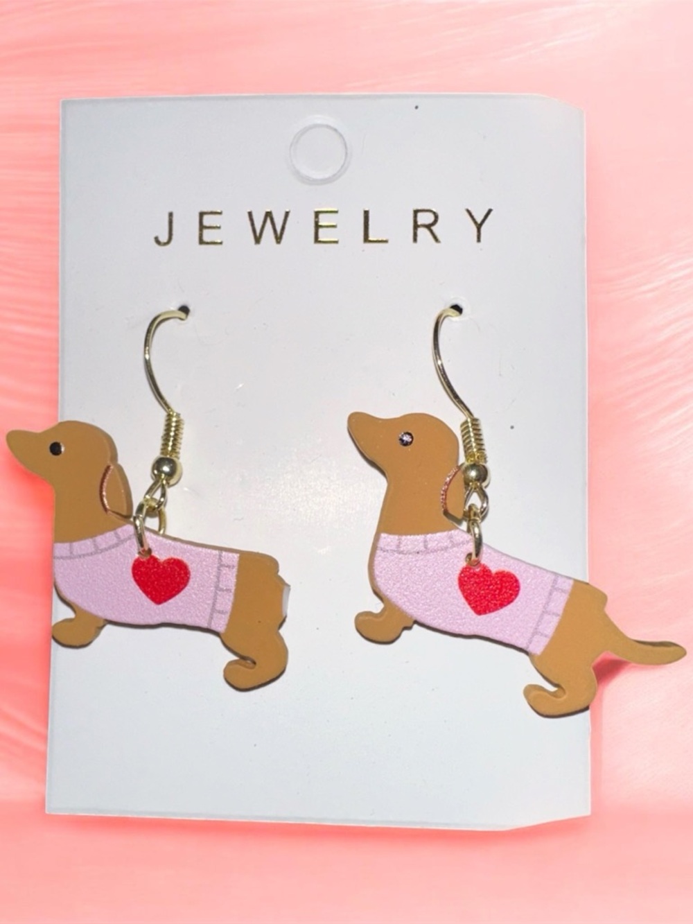 New Broken Tail Dachshund Dangle Earrings